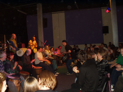 Live drumming performance